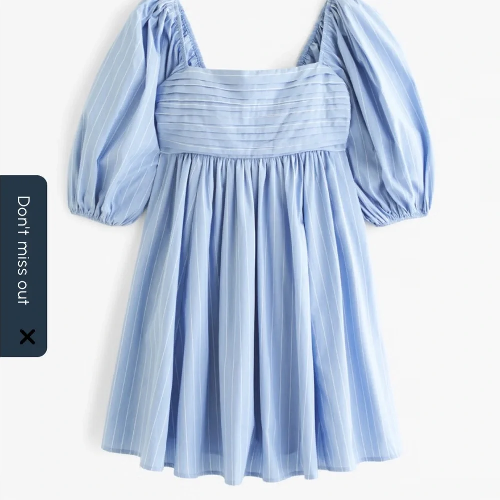 Abercrombie & Fitch Light Blue Puff Sleeve Mini Dress - Picture 6 of 6